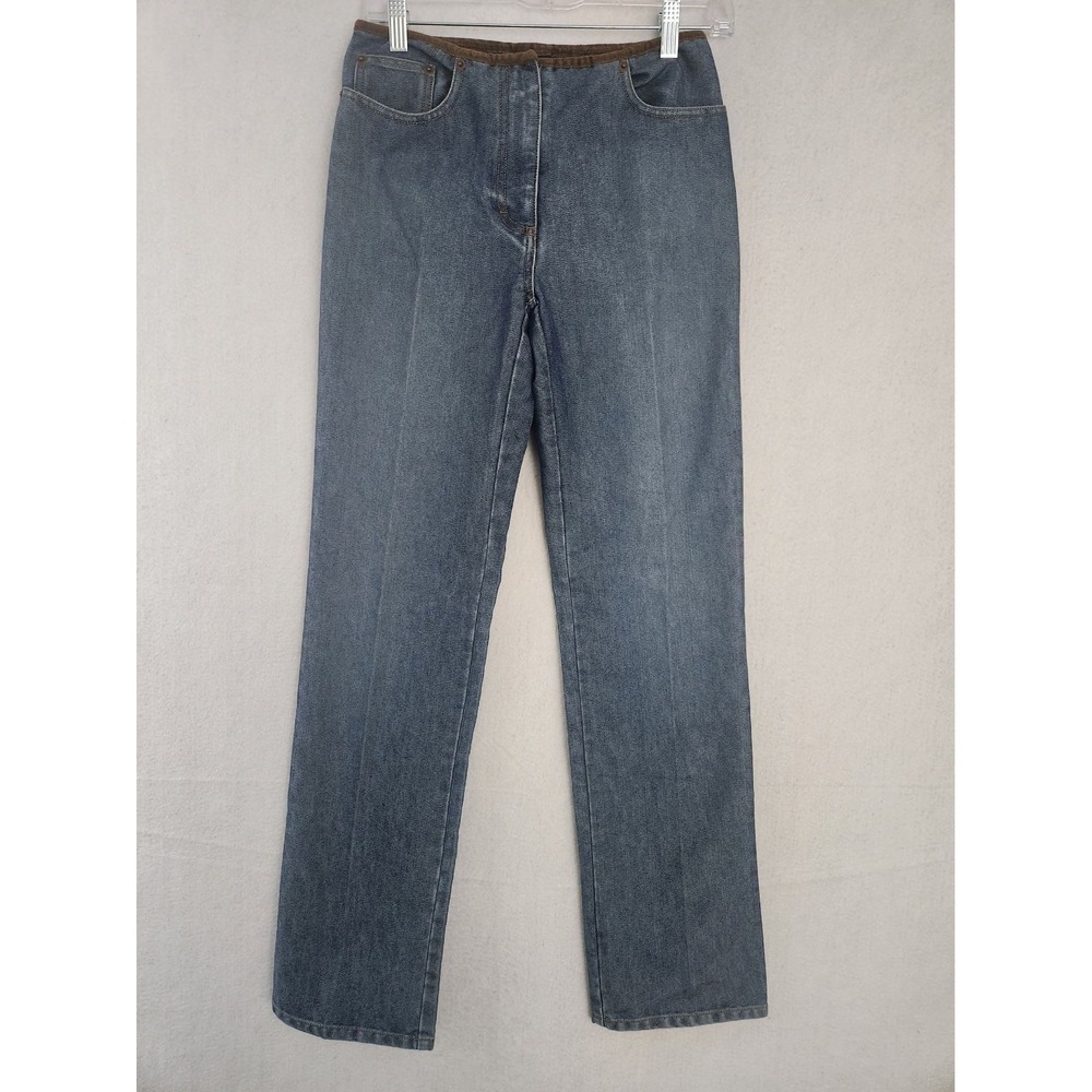 Ann Taylor Womens Size 2 Jeans Cotton Blend‎ Blue Denim Suede Trim